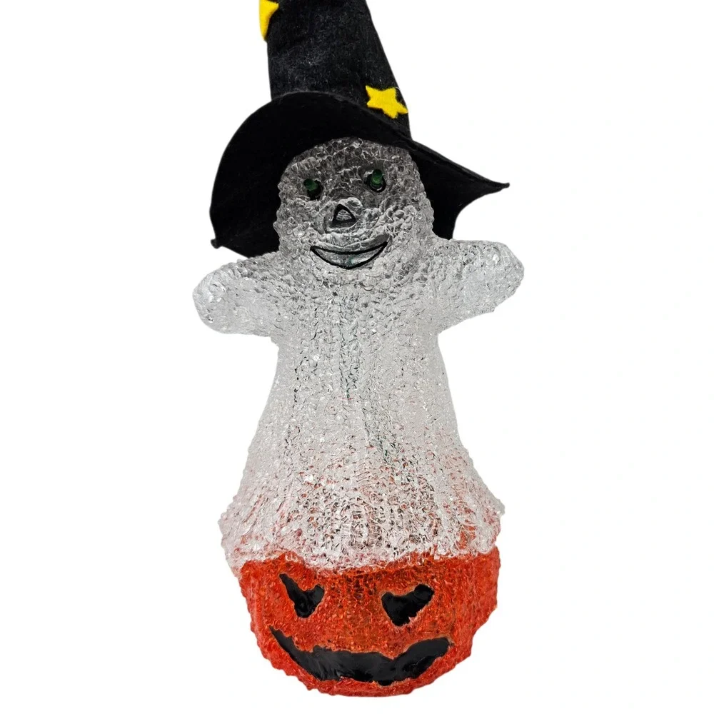 Halloween Ghost Pumpkin Witch Hat Light Up‎ Decoration Figurine